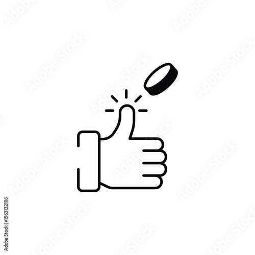 Coin Toss icon design with white background stock illustration