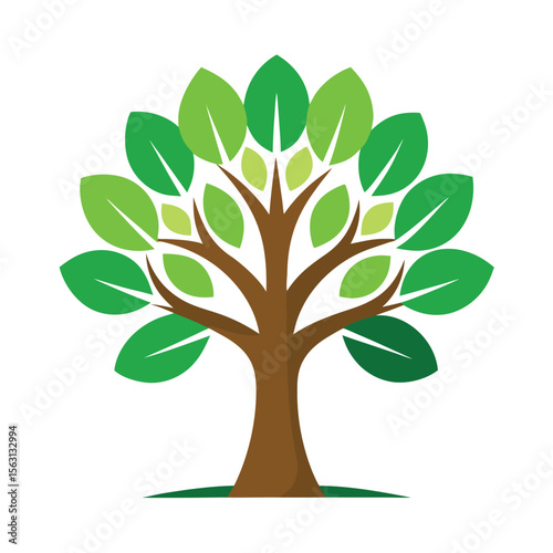 A profound vector icon of a tree symbolizing longevity, endurance, and timelessness, representing sustained existence and wisdom.