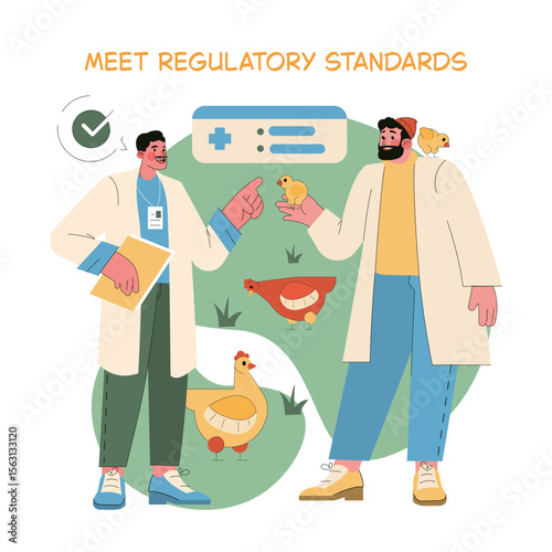 Egg Farm. Flat Vector Illustration