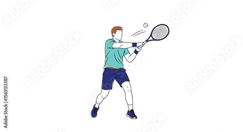 Energetic male tennis player demonstrates powerful forehand swing during outdoor match competition