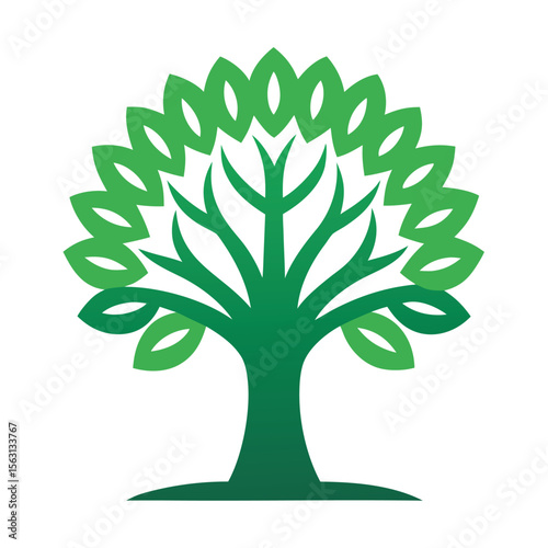 An inspiring vector icon of a tree symbolizing renewal, growth, and the cycle of life, representing fresh beginnings and regeneration.