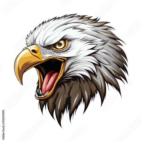 Flying Bald Eagle Vector Illustration – Patriotic American Bird Clipart, Soaring Wildlife Symbol Art, Freedom Wings Decor, Majestic Raptor Drawing