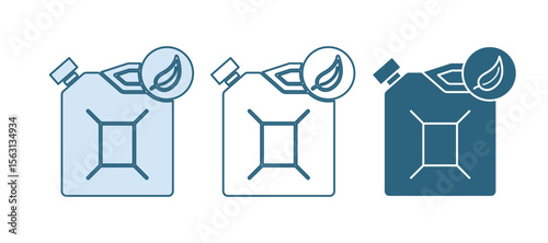 Blue Bio fuel canister icon isolated on white background. Eco bio and barrel. Green environment and recycle. Vector