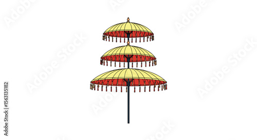 Traditional thai ceremonial tiered umbrella decorative prop for festivals and religious events outdoor and indoor ambiance