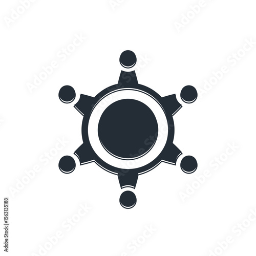 Black Hexagram sheriff icon isolated on white background. Police badge icon. Vector