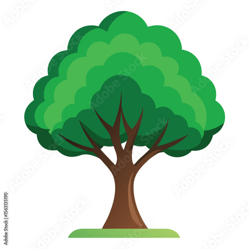 A distant vector icon of a tree viewed from afar, representing scale, landscape elements, or environmental context in a small scale.