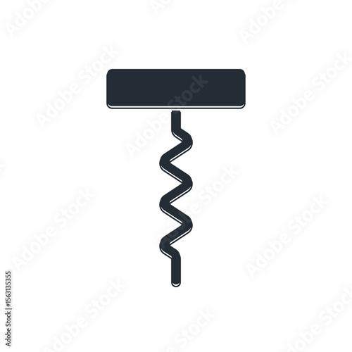 Black Wine corkscrew icon isolated on white background. Vector