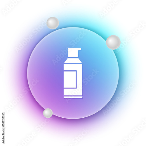 White Spray can for hairspray, deodorant, antiperspirant icon isolated on white background. Blue and purple gradient circle background. Vector