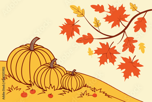 Vibrant Autumn Leaves Illustration Colorful Fall Foliage Design