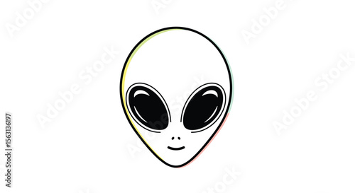 Extraterrestrial visitor icon represents alien life forms and the mysteries of outer space exploration discoveries