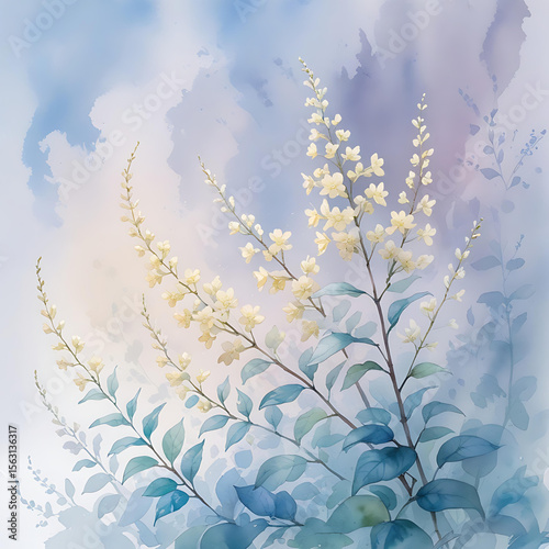 Wallpaper Mural blue floral background Torontodigital.ca