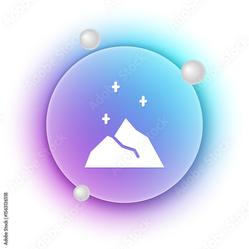 White Magic powder icon isolated on white background. Blue and purple gradient circle background. Vector