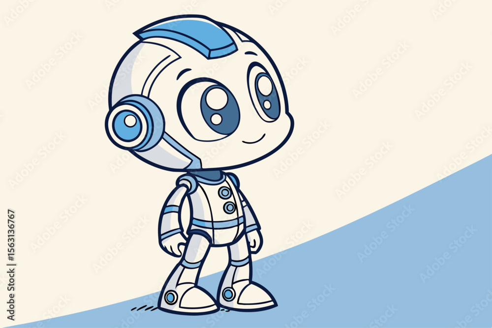Fototapeta premium modern-vector-robot-assistant-character