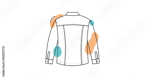 Understanding garment fit through illustrative visuals of a long sleeve shirt showing key measurement areas and sizing guides