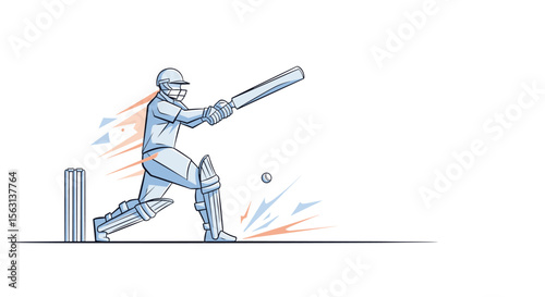 Capturing the dynamic action of a cricketer executing a powerful shot during a sporting match