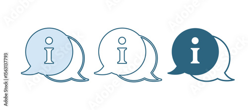 Blue Information icon isolated on white background. Vector