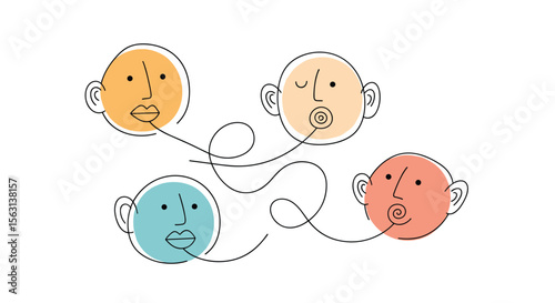 Visualizing the complex dynamics of human communication and social interaction through abstract representational art