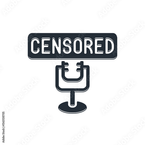 Black Censored stamp icon isolated on white background. Vector