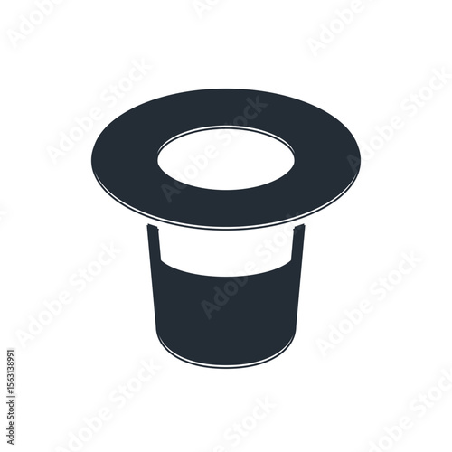 Black Magic hat icon isolated on white background. Magic trick. Mystery entertainment concept. Vector