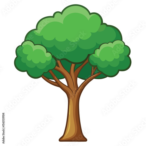A clear vector icon of a tree with a simple shaded trunk and outline canopy, offering a clean, versatile graphic for various uses.