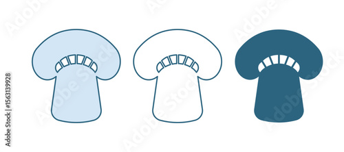 Blue Mushroom icon isolated on white background. Vector