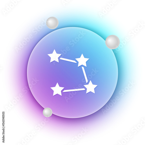 White Star constellation zodiac icon isolated on white background. Blue and purple gradient circle background. Vector