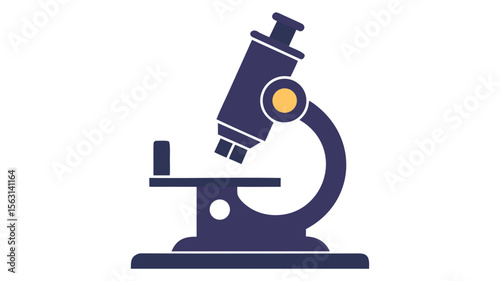 Modern flat design illustration of a scientific microscope for research and discovery