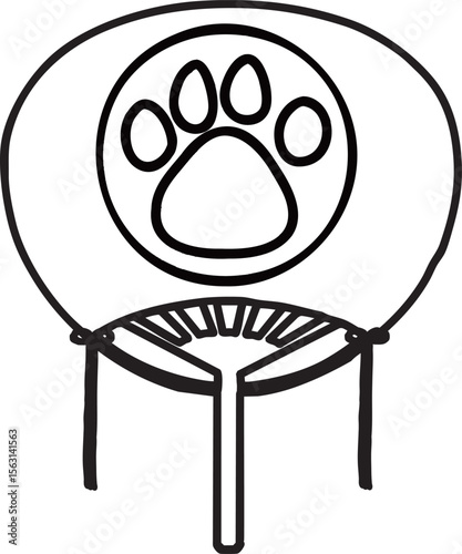 Japanese hand fan - paw pad -mono