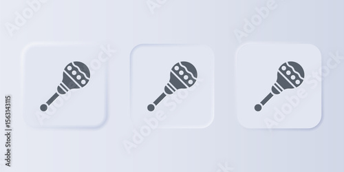 Grey Maracas icon isolated on grey background. Music maracas instrument mexico. Set icons in square buttons. Vector