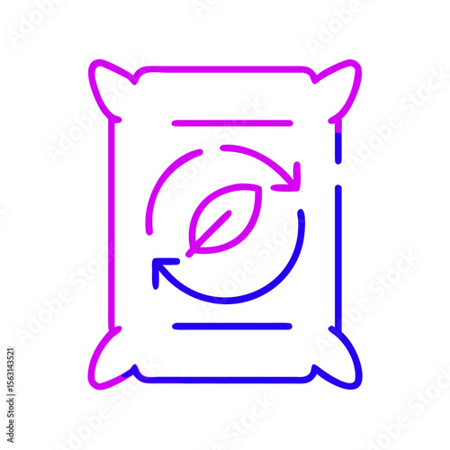 Pillow with eco-friendly symbol in modern outline style  