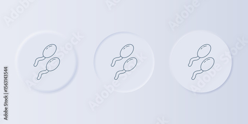 Grey Sperm icon isolated on grey background. Set icons in square buttons. Vector