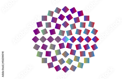 abstract colorful background Colorful Circular Grid of Squares Shapes four Layers – Digital Art Background pattern illustration for various projects 