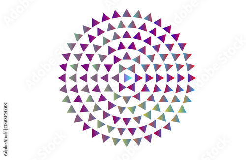 abstract colorful background pattern Colorful Circular Grid of triangle Shapes six layers  – Digital Art Background