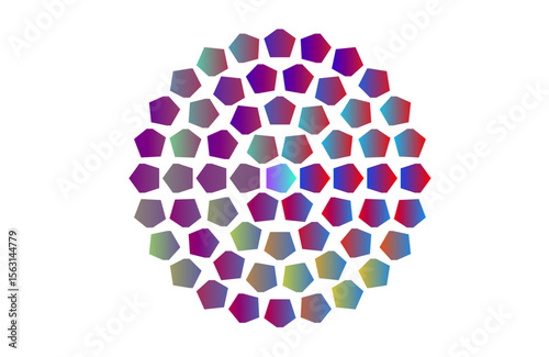 abstract colorful background Colorful Circular Grid of Pentagon Shapes – Digital Art Background pattern illustration 