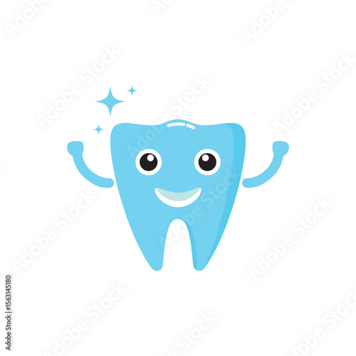 Happy cartoon tooth illustration