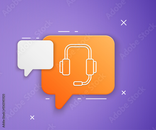 White Online psychological counseling distance icon isolated on purple background. Psychotherapy, psychological help, psychiatrist online consulting. Orange speech bubble symbol. Vector