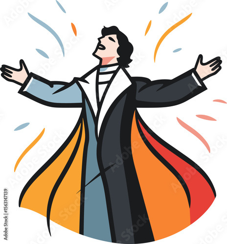 Captivating Performer: A Theatrical Celebration of Success and Triumph