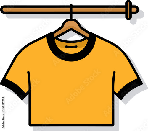 Stylish Yellow T-Shirt on Hanger - Modern Fashion Apparel