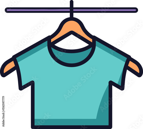 Stylish T-Shirt on Hanger: Fashionable Apparel and Trendy Clothing