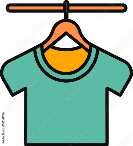 Stylish T-Shirt on Hanger: Fashion Apparel Icon