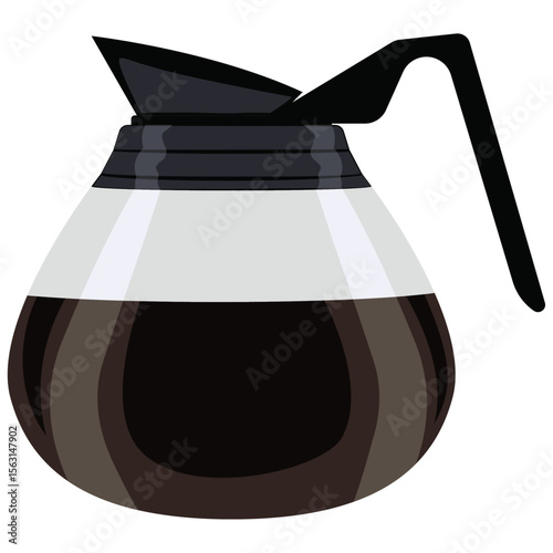 coffee pot, a filled coffee pot.