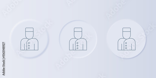 Grey Concierge icon isolated on grey background. Set icons in square buttons. Vector