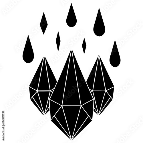 black and white geometric shapes
