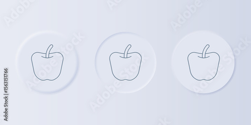 Grey Apple icon isolated on grey background. Excess weight. Healthy diet menu. Fitness diet apple. Set icons in square buttons. Vector