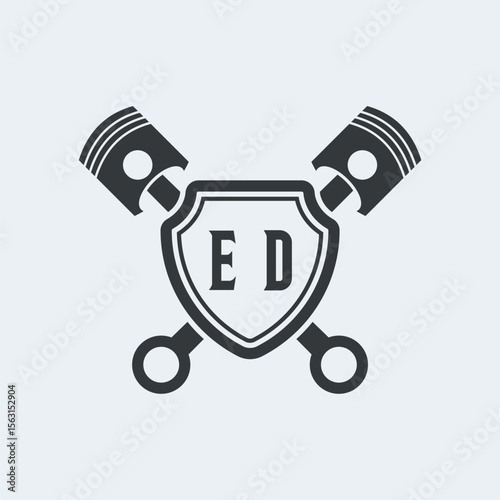 ED Initials Vektor Stok Otomotif Logo Design