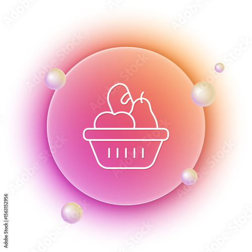 White Donation food box icon isolated on white background. Orange and pink gradient circle background. Vector