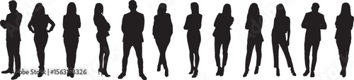 Business People Silhouettes, Vector Illustration.