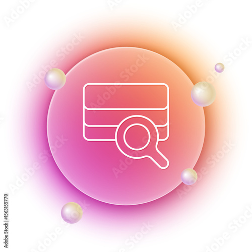 White Agricultural soil test and results icon isolated on white background. Digital soil analysis. Orange and pink gradient circle background. Vector