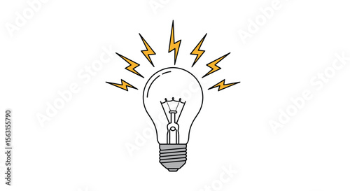 Bright idea conceptualization and creative innovation sparking new concepts for problem solving and future development