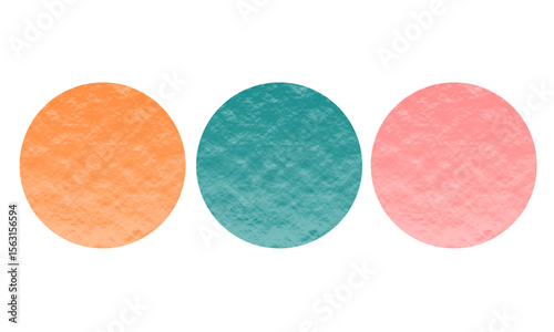 The circular element design with a rough texture, combining orange, blue, and pink colors, creates a dynamic and energetic impression with artistic nuances and interesting contrasts.